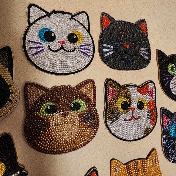 Colorful Cat Face Coasters - Picture 3 of 5